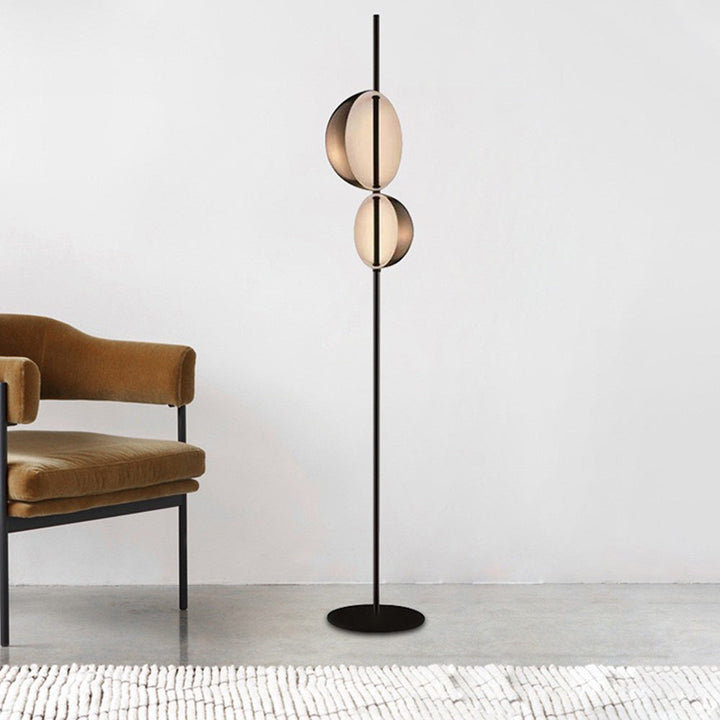 Mira Design Lampadaire Rond Moderne Métal Noir/Or Bureau/Chambre - Neutralighting