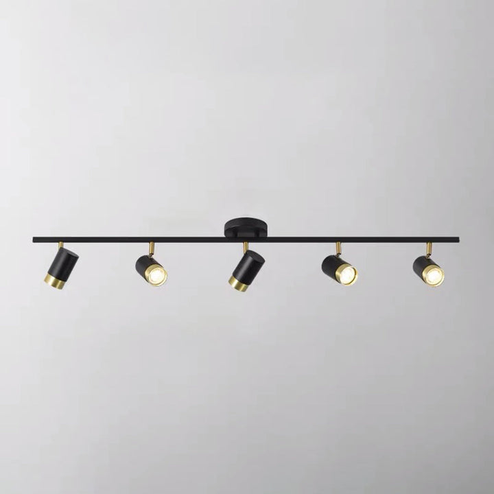 Arisha Plafonnier Cylindre Moderne, Métal/Verre, Noir/Doré, Salon - Neutralighting