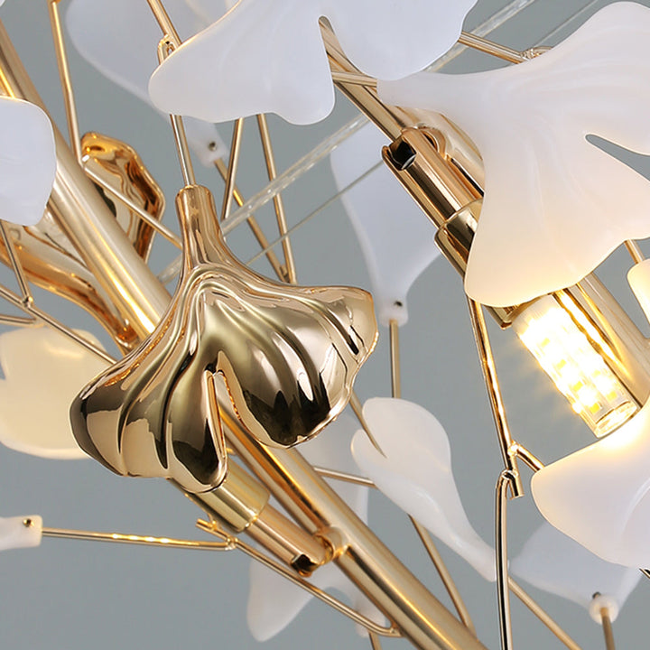 Jarn Suspension Feuille/Multi Moderne Métal/Céramique Doré/Blanc Salon - Neutralighting