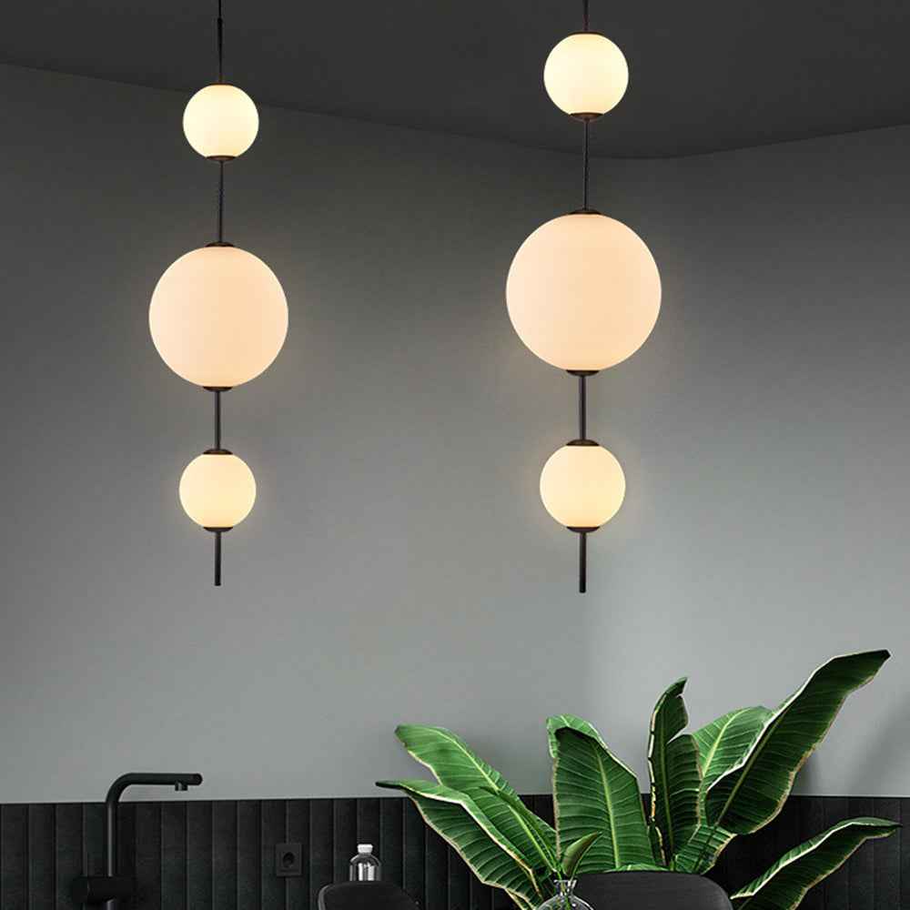 Valentina Luminaires Suspensions Bulle Moderne Simple Métal/Verre Noir Salon/Chambre à Coucher - Neutralighting