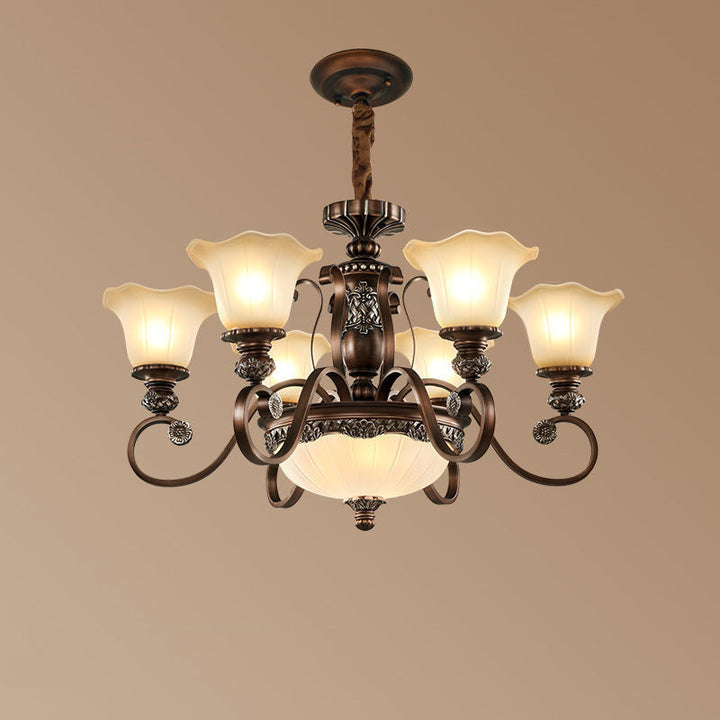 Arisha Rétro Fleur Suspension Métal Verre Salon Chambre à Coucher - Neutralighting