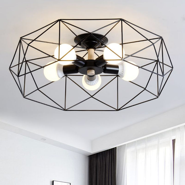 Arisha Moderne LED Plafonnier Doré/Blanc Métal Salon Chambre à coucher - Neutralighting
