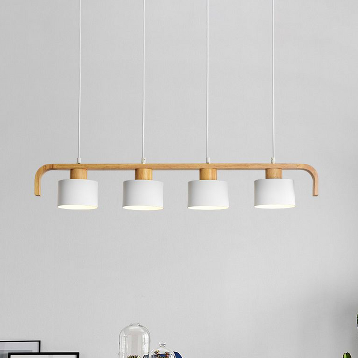 Valentina Moderne Luminaires Suspensions Cylindre Nordique Bambou Blanc/Vert/Gris Chambre à Coucher - Neutralighting