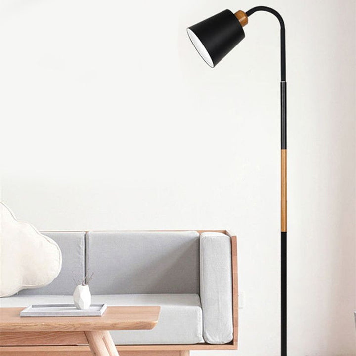 Tiffany Lampadaire Cylindre Moderne, Métal, Noir/Blanc, Salon - Neutralighting
