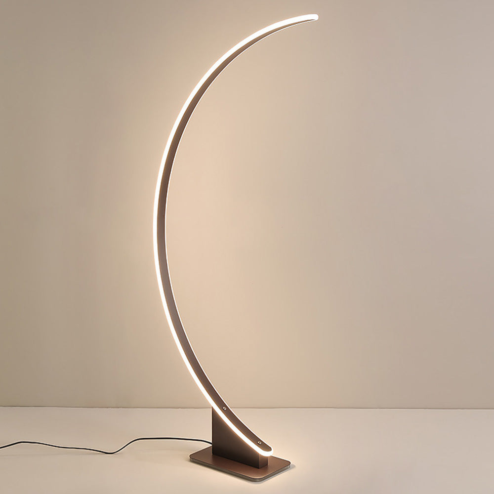 Ray Design Lampadaire Arche Simple Métal/Silicone Café/Blanc Salon/Chambre à Coucher - Neutralighting