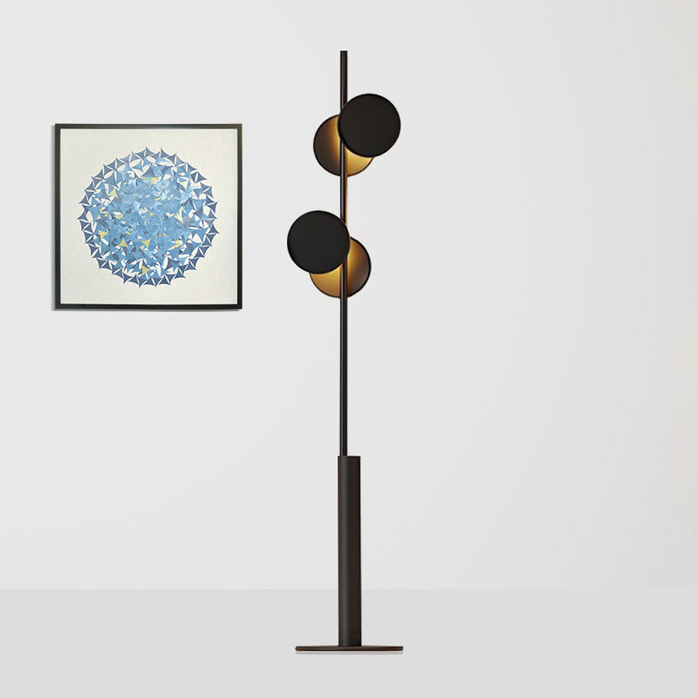 Mira Design Lampadaire Rond Nordique Métal Noir Bureau/Chambre à Coucher - Neutralighting