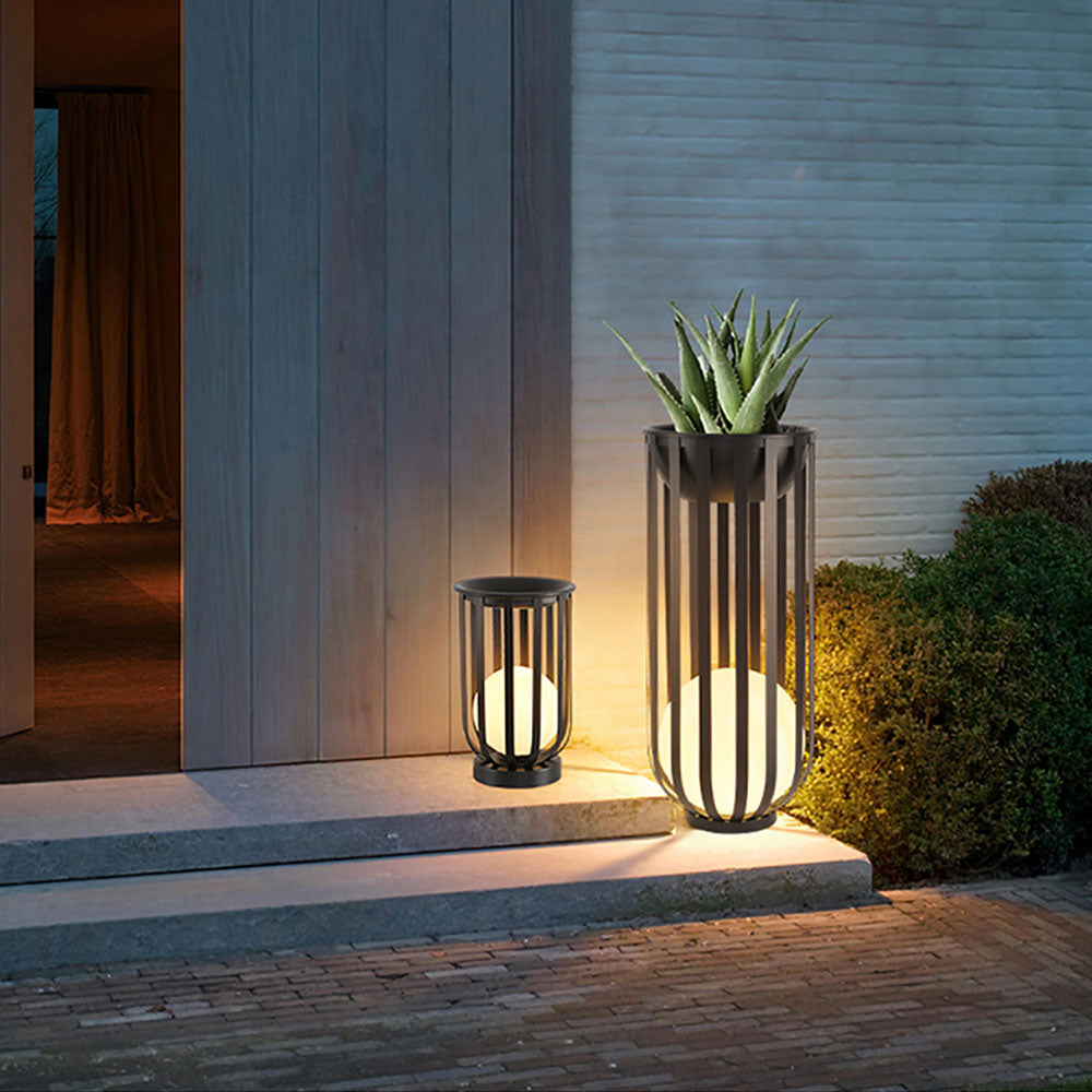 Ray Lampadaire Solaire Globe Moderne, Métal, Noir, Allée - Neutralighting