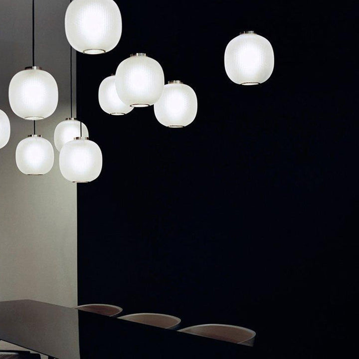 Valentina Design Luminaires Suspensions Globe Moderne Métal/Verre Gris Fumé/Blanc Sablonneux Salon - Neutralighting