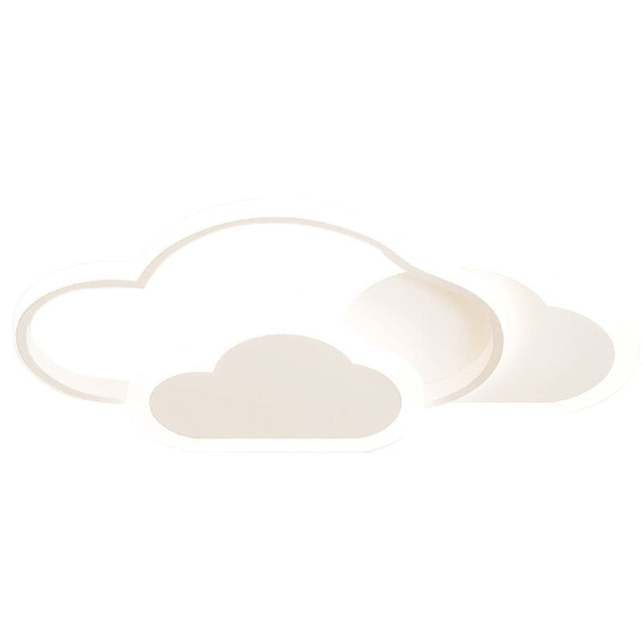 Arisha Plafonnier Nuage Moderne, Acrylique/Metal, Blanc/Rose, Chambre - Neutralighting