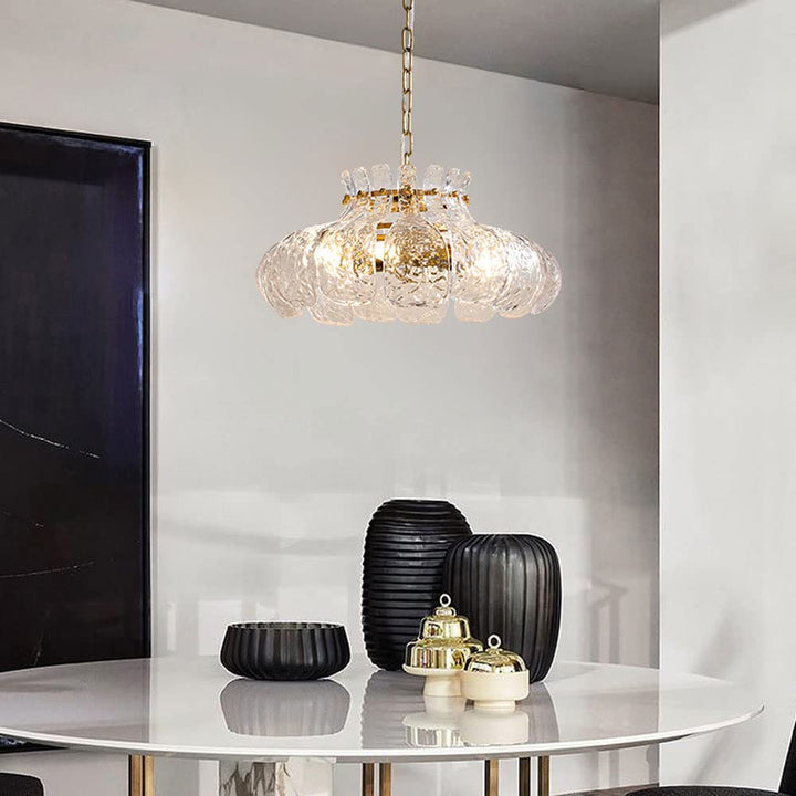 Arisha Moderne Forme Poire Lustre Glace Fusion Verre Chambre À Coucher - Neutralighting