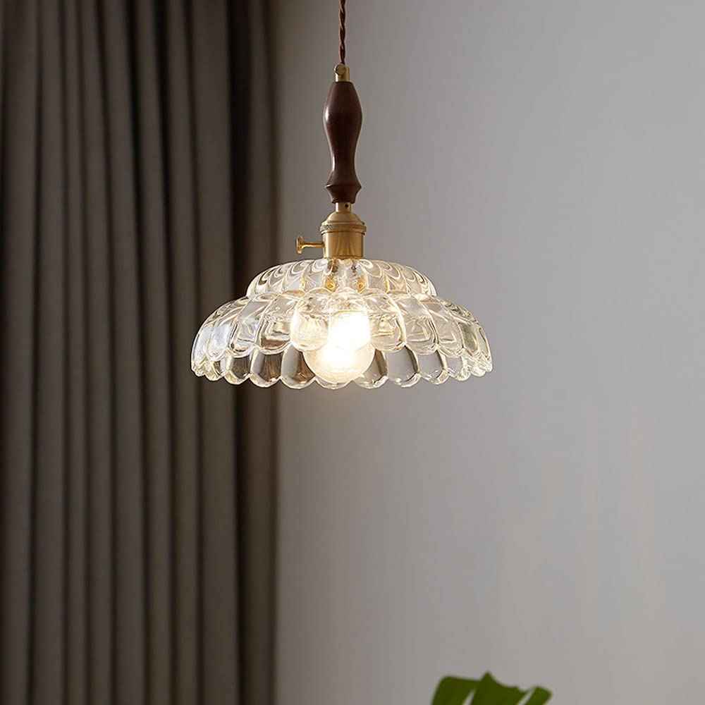 Valentina Moderne LED Suspension Bois Métal/Verre Chambre À Coucher - Neutralighting