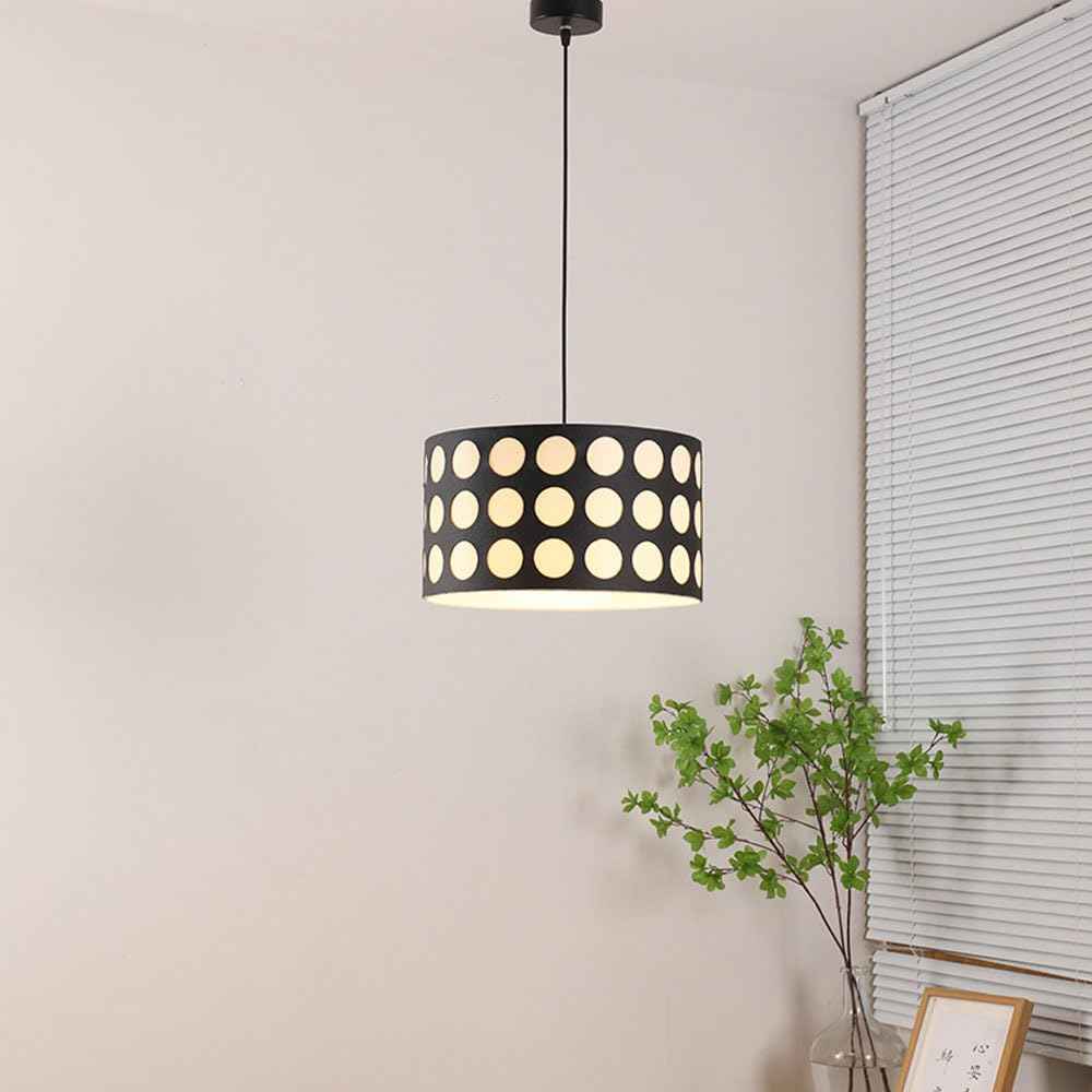 Valentina Rétro Ronde LED Suspension Métal/Tissu Salon - Neutralighting