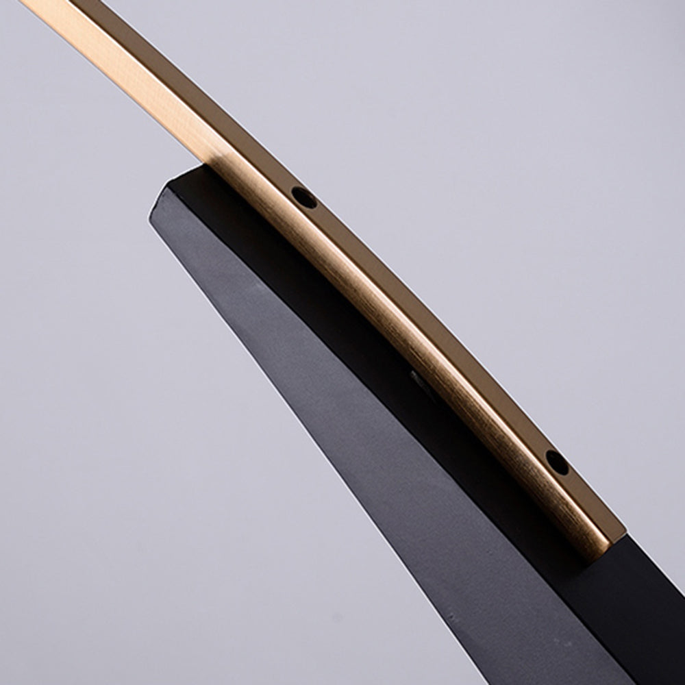 Mira Design Italien Lampadaire Arc Moderne Métal/Tissu Noir/Doré Salon - Neutralighting