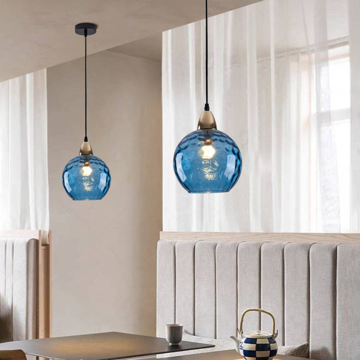 Water Ripple Suspension Boule Moderne Verre Rouge/Vert/Bleu Salon - Neutralighting