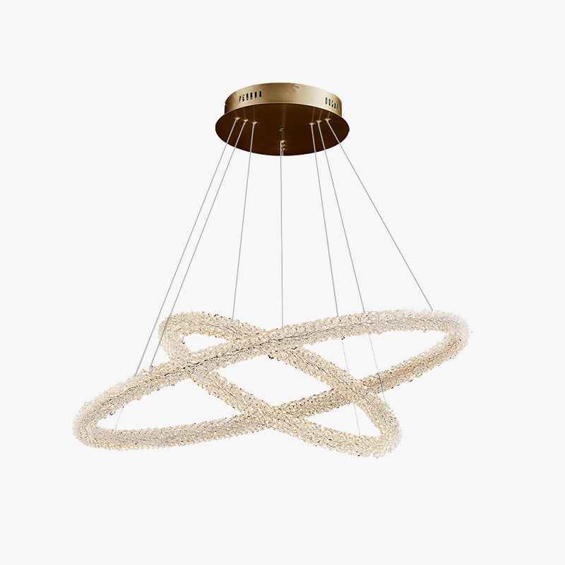 Kristy Suspension Anneau Minimaliste, Metal/Cristal, Blanc, Chambre - Neutralighting