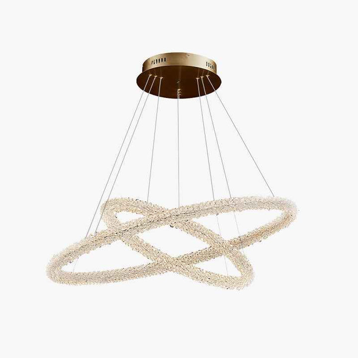 Kristy Suspension Anneau Minimaliste, Metal/Cristal, Blanc, Chambre - Neutralighting