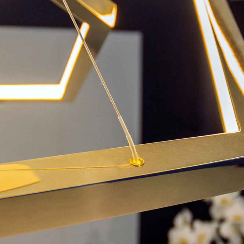 Ray Suspension Géométrique Contemporain, Métal, Doré, Salon/Chambre à Coucher - Neutralighting