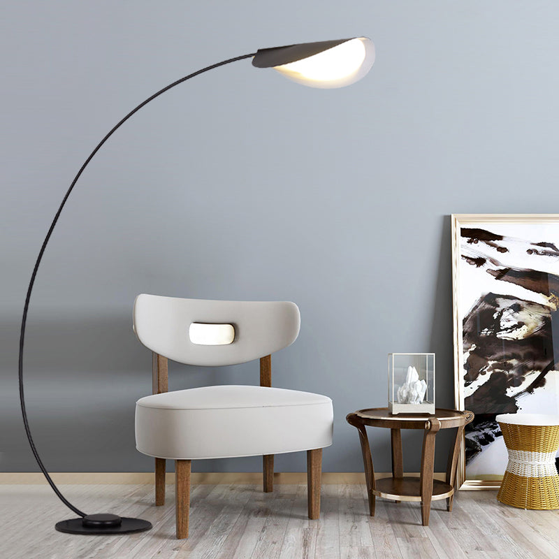 Ray Lampadaire Arche Moderne, Métal, Noir, Salon/Salle d&