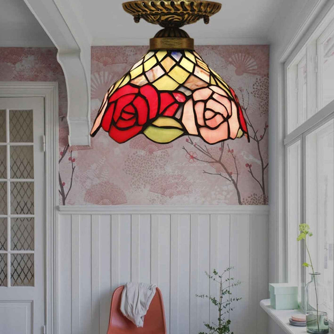 Plafonnier Tiffany en Verre – Chic Plafonnier