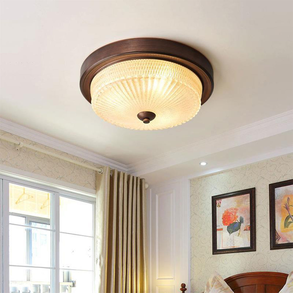 Silva Plafonnier Vintage Rond Verre Chambre à Coucher - Neutralighting