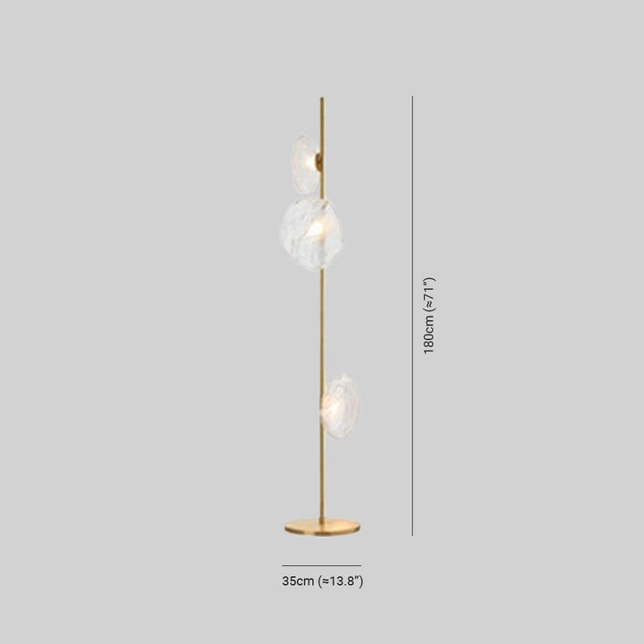 Avi Design Lampadaire Fleur Nordique Métal/Verre Noir/Or/Gris Chambre/Salon - Neutralighting