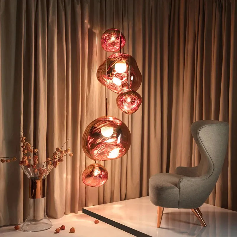 Milo Suspension Moderne en Verre Coloré Irregulier - Neutralighting