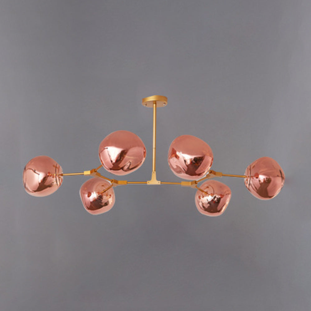 Valentina Suspension Globe Inhabituelle, Métal/Acrylique, Doré Rosé/Or/Chromé, Salon/Salle à Manger - Neutralighting