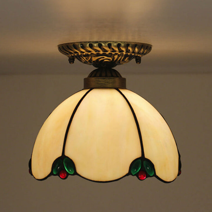 Tiffany Vintage LED Plafonnier Métal Verre Chambre À Coucher - Neutralighting
