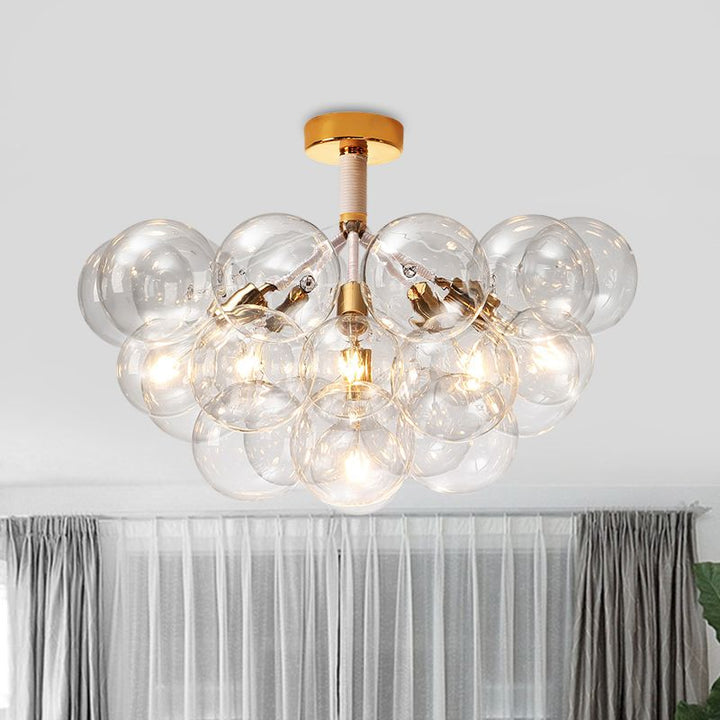 Valentina Moderne LED Plafonnier Doré/Chromé Verre Salle à manger - Neutralighting