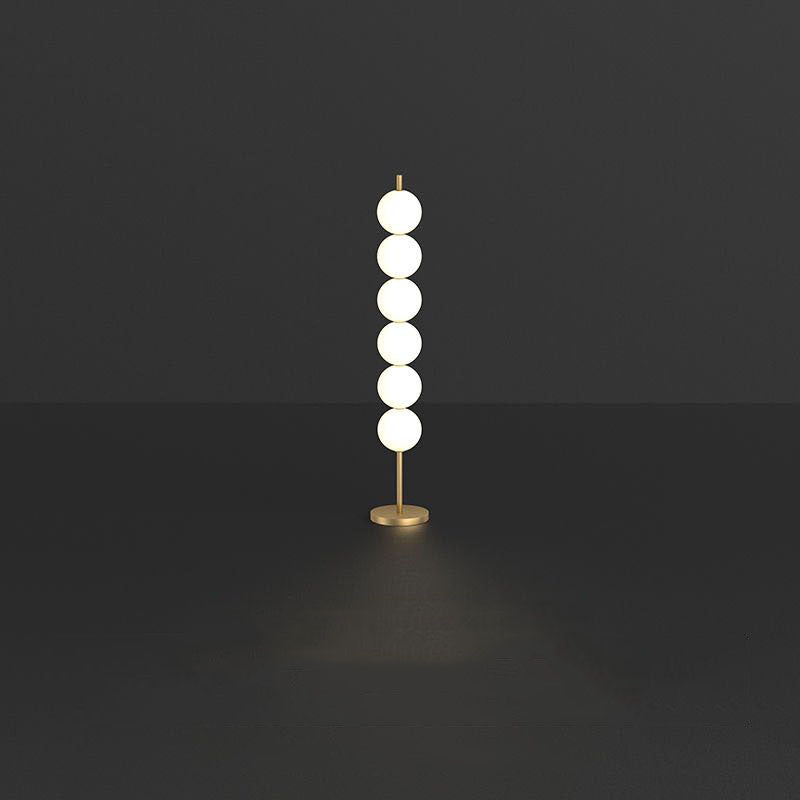 Valentina Design Lampadaire Globe Moderne Métal Laiton/Blanc Salon - Neutralighting