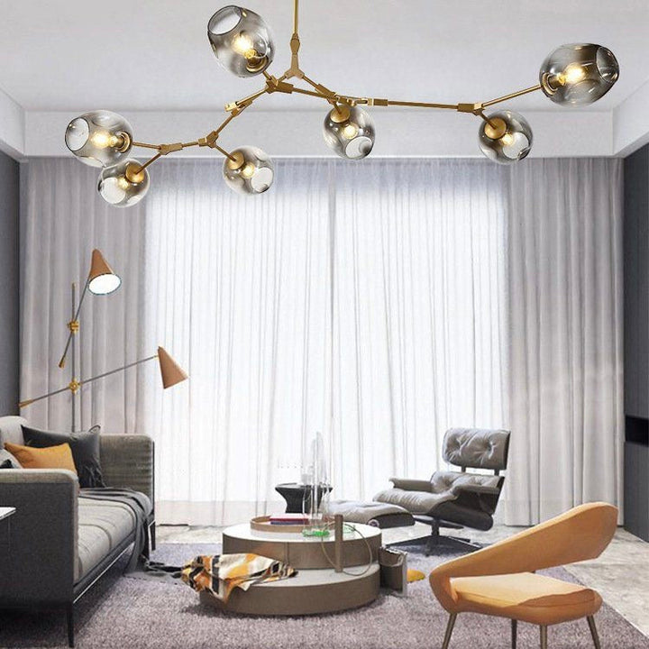 Kirae Suspension Nordique. Verre. Noir/Or. Salon - Neutralighting