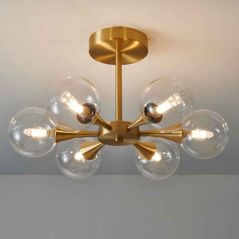 Valentina Suspension Boule Moderne, Laiton/Verre, Blanc/Claire, Salon - Neutralighting