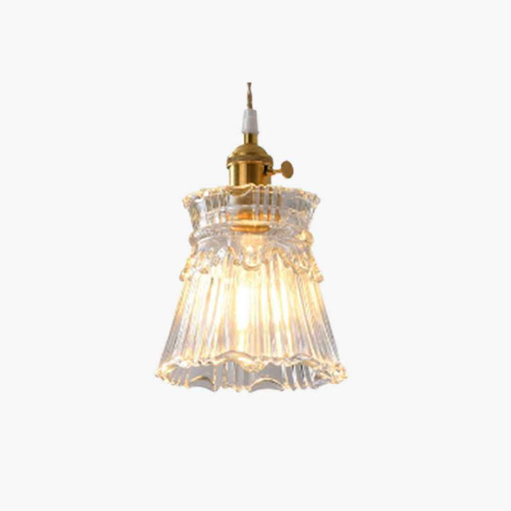 Valentina Luminaires Suspensions Art Deco Floral Vintage Métal/Verre Doré/Clair Salon/Chambre à Coucher - Neutralighting
