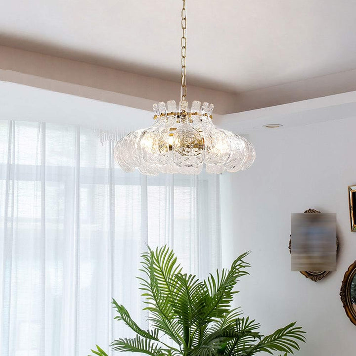 Arisha Moderne Forme Poire Lustre Glace Fusion Verre Chambre À Coucher - Neutralighting
