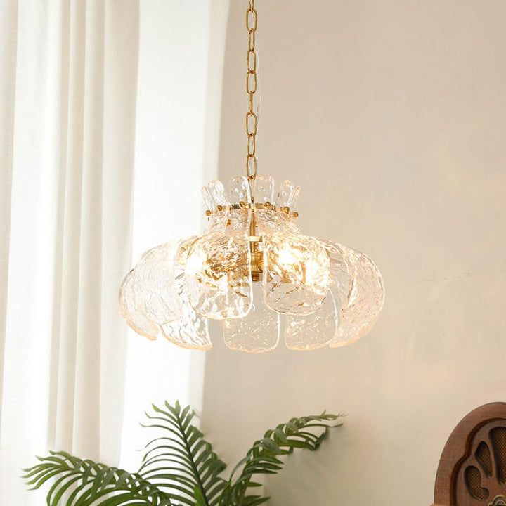 Arisha Moderne Forme Poire Lustre Glace Fusion Verre Chambre À Coucher - Neutralighting