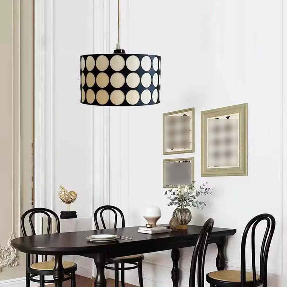 Valentina Rétro Ronde LED Suspension Métal/Tissu Salon - Neutralighting