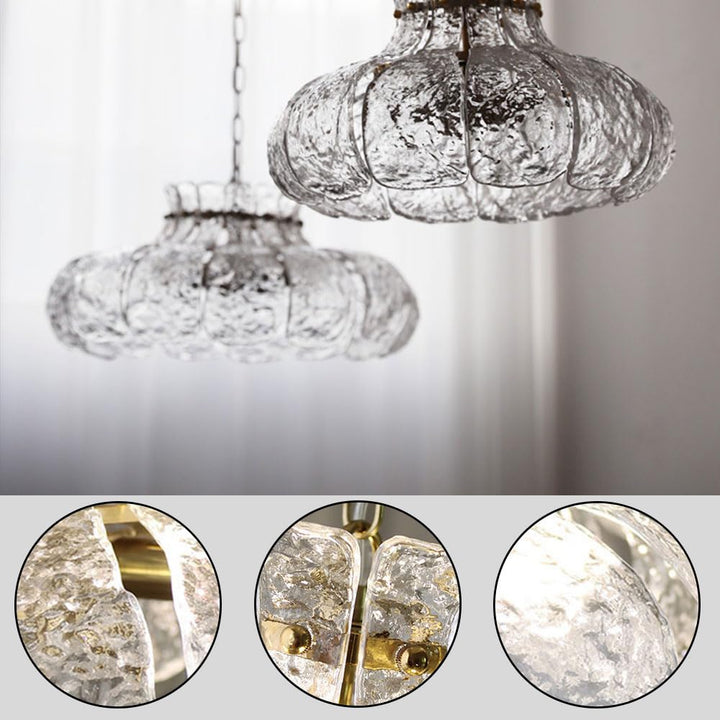 Arisha Moderne Forme Poire Lustre Glace Fusion Verre Chambre À Coucher - Neutralighting