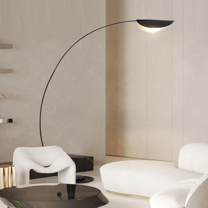 Ray Lampadaire Arche Moderne, Métal, Noir, Salon/Salle d&