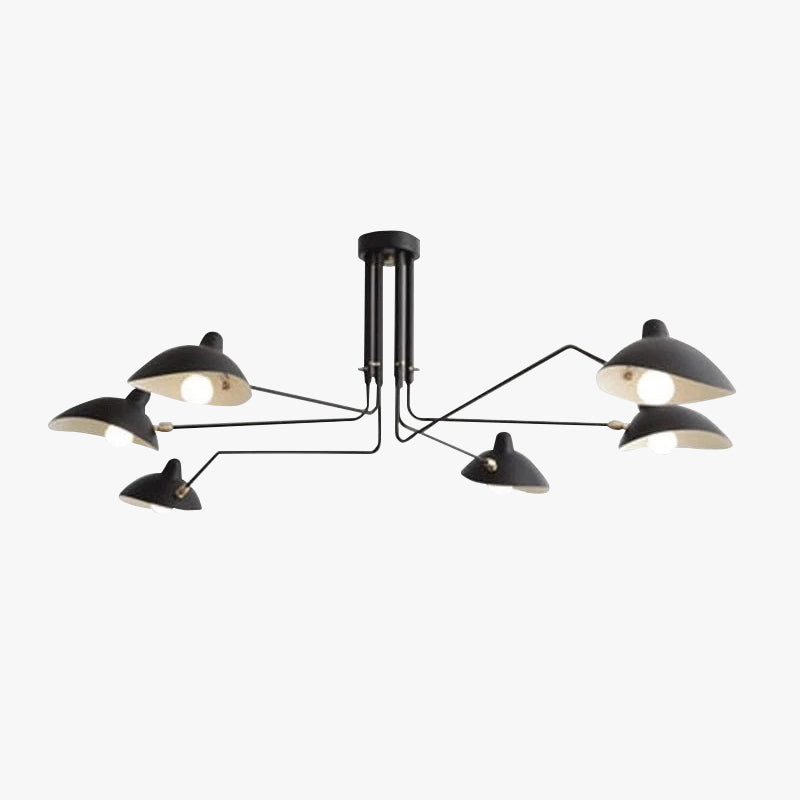 Arisha Luminaires Suspensions Industrielle Moderne Métal Noir Salle d&