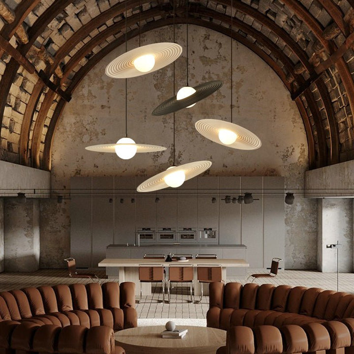 Lustra Suspension en Plaque LED PE Blanche et Noire - Neutralighting