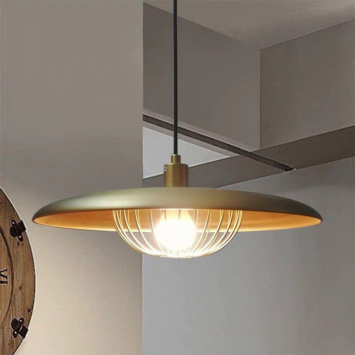 Arisha Suspension Ronde Moderne LED Luxe Métal, Or/Gris/Noir/Marron/Bois, Salon - Neutralighting