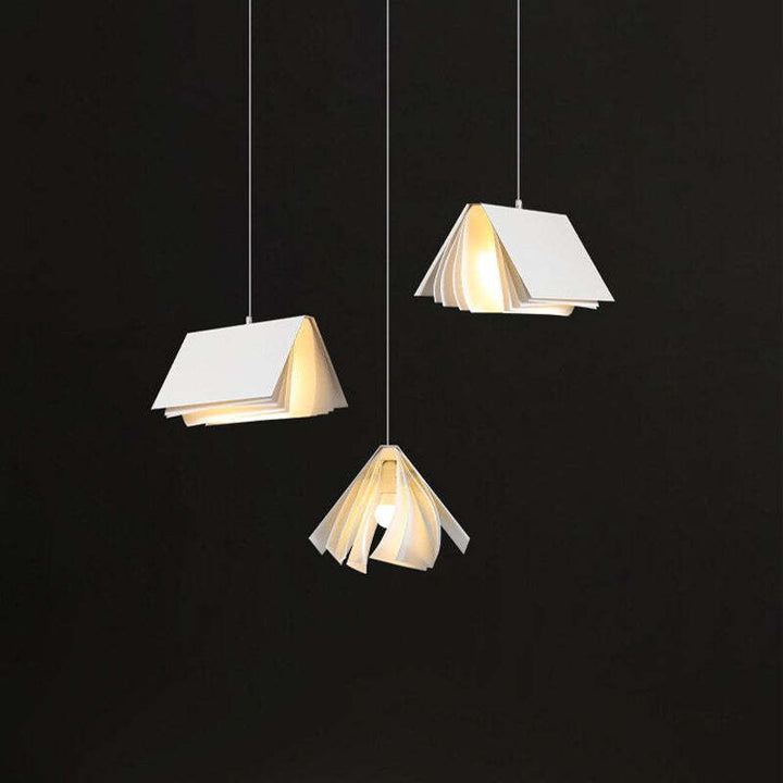 Arisha Suspension Carré Contemporaine, Métal/Tissu, Blanc/Gris, Chambre à Coucher/Librairie - Neutralighting