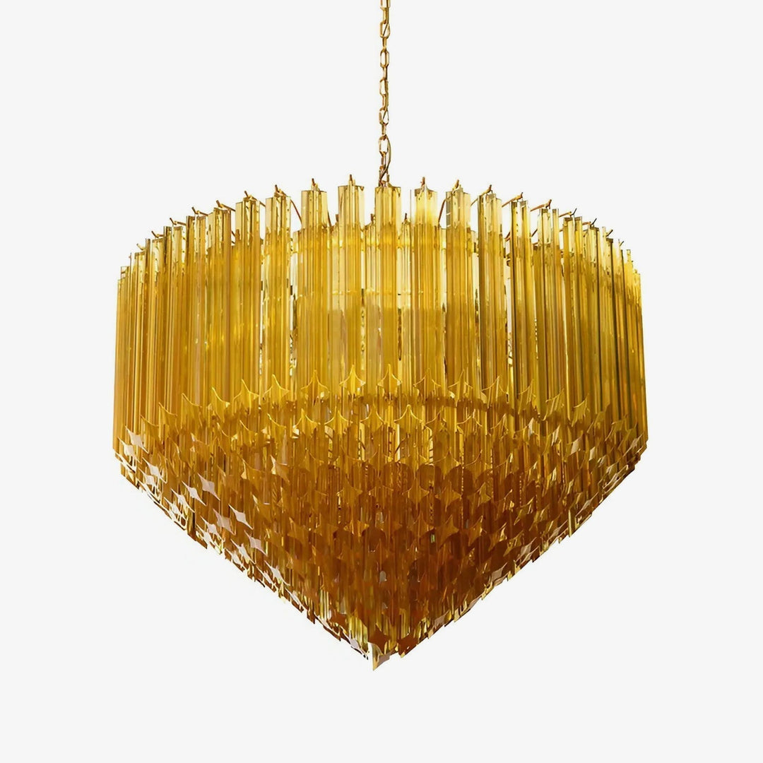 Aurora Lustre Ambre Murano Verre Prisme Grand Art - Neutralighting