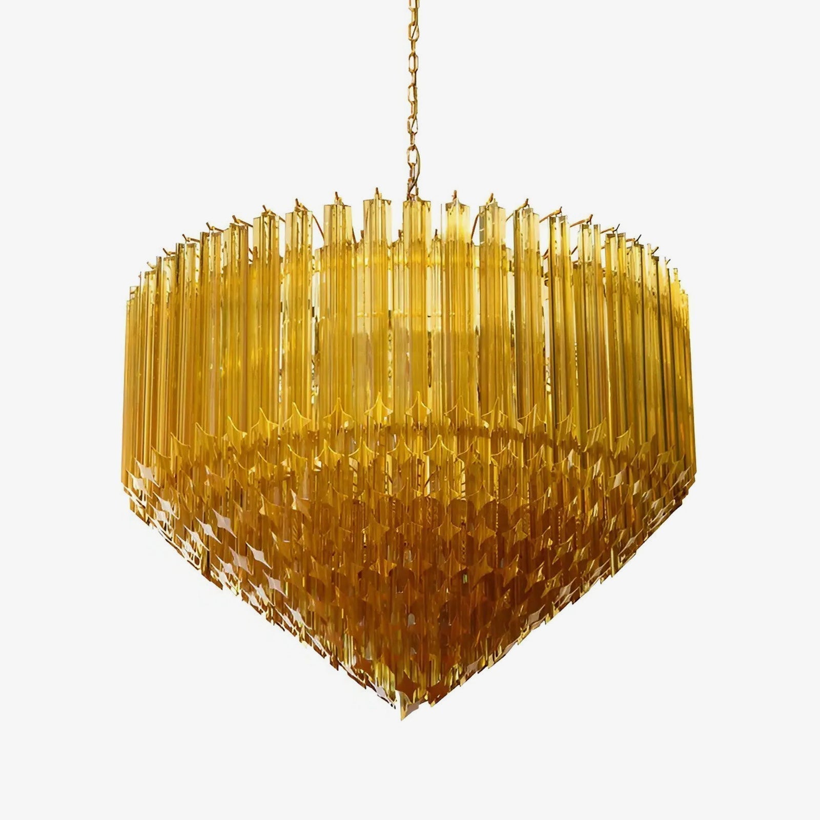 Aurora Lustre Ambre Murano Verre Prisme Grand Art - Neutralighting