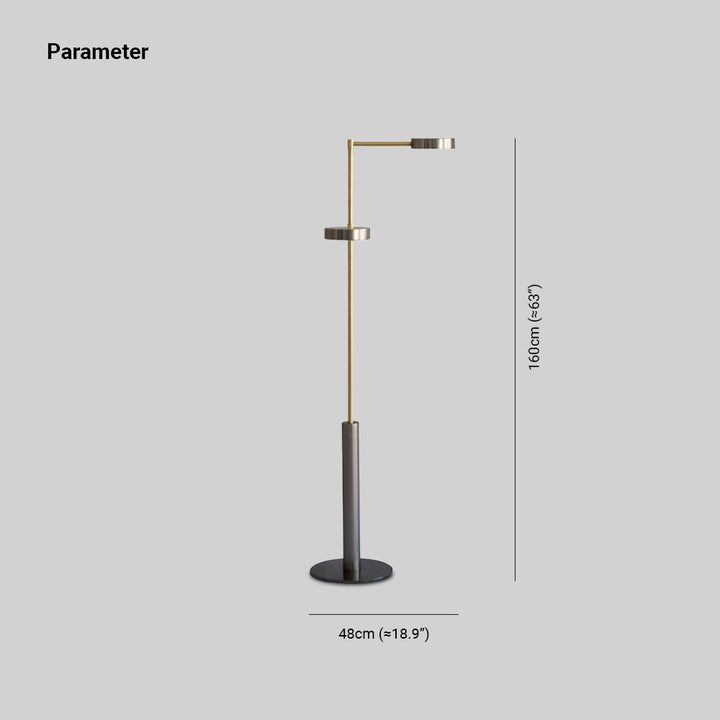 Mira Design Lampadaire Moderne Métal Noir/Or Chambre/Salon - Neutralighting