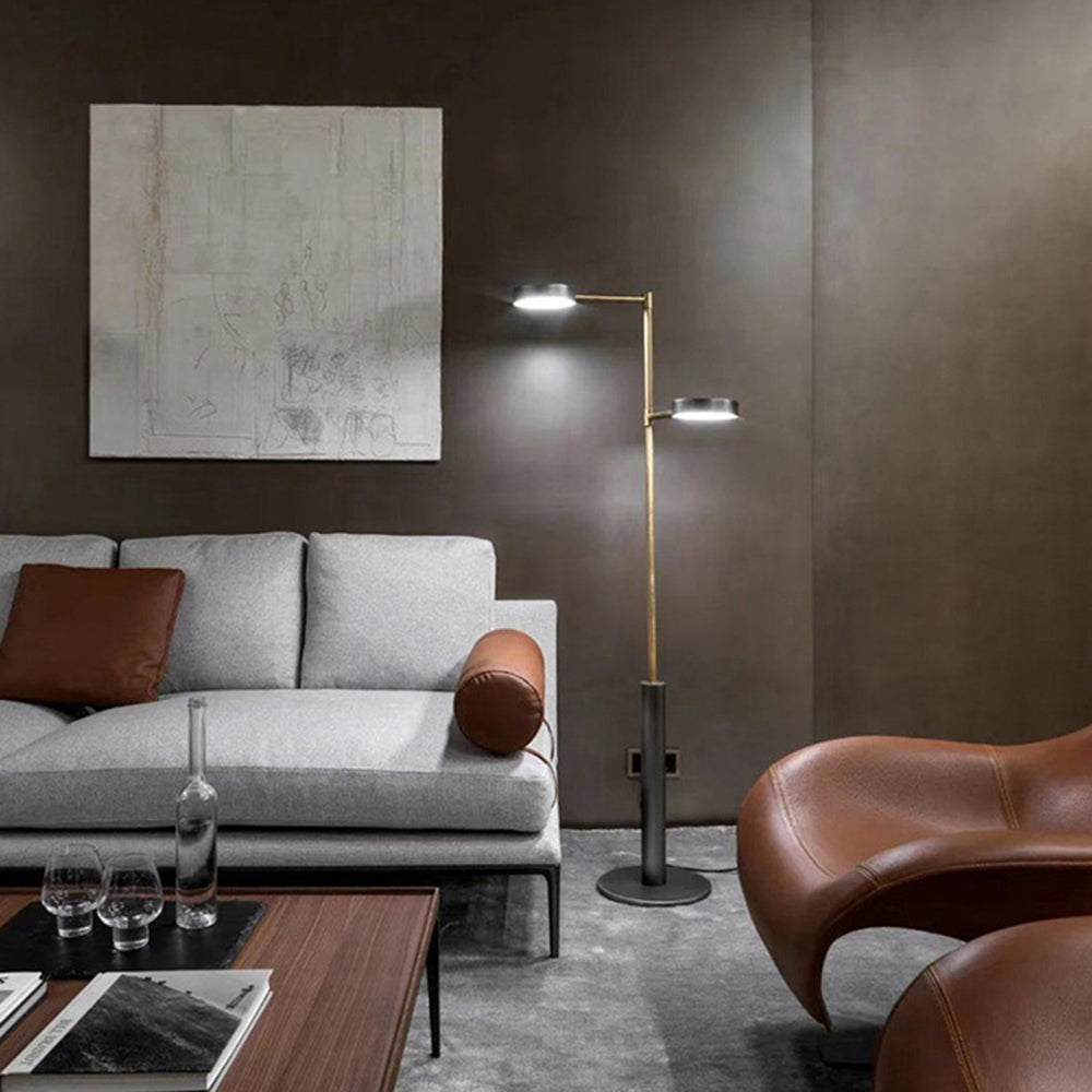 Mira Design Lampadaire Moderne Métal Noir/Or Chambre/Salon - Neutralighting