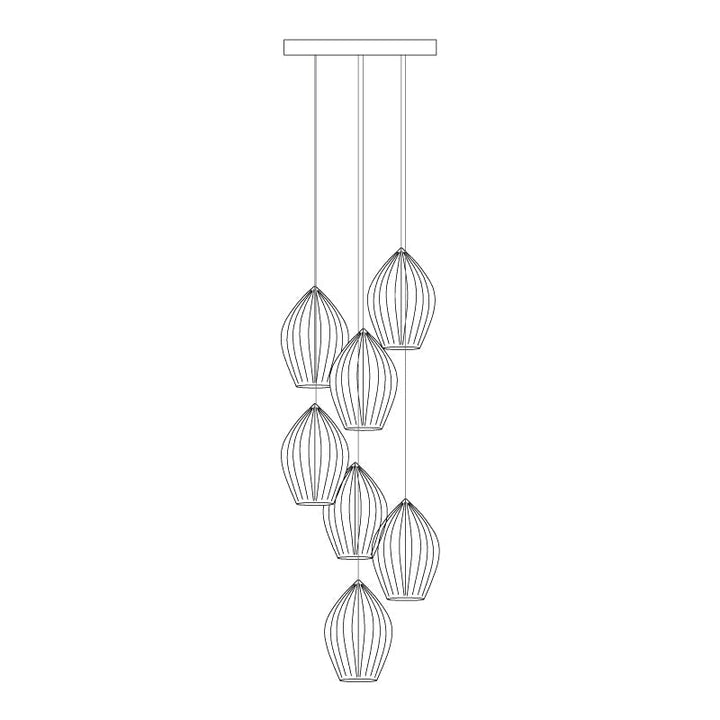 Solara Lampe à suspension en céramique côtelée en porcelaine élégante - Neutralighting