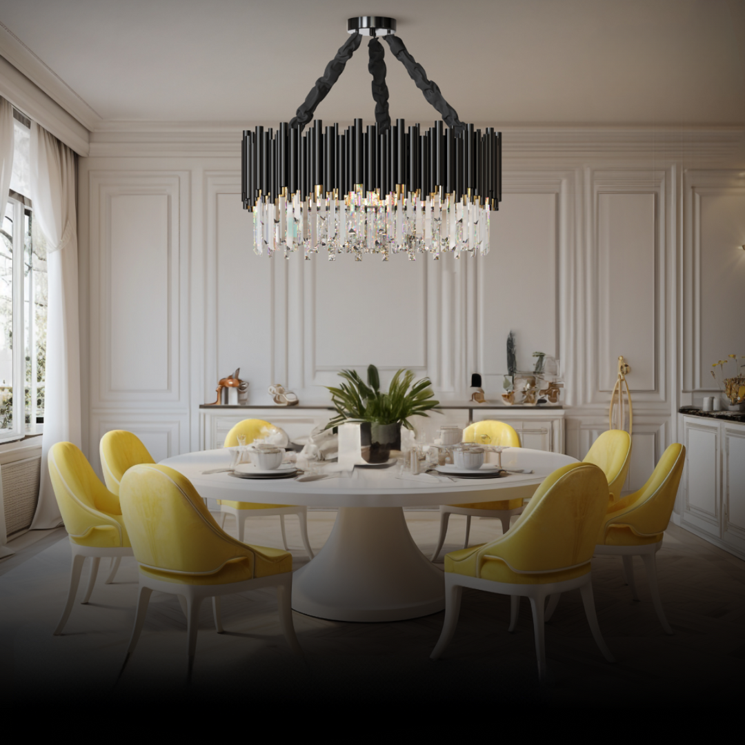 Kristy Suspension LED Industrielle Noir Cylindrique En Verre/Métal Salon - Neutralighting