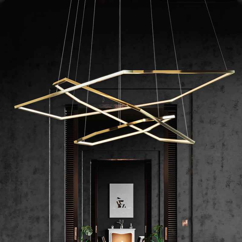Ray Suspension Géométrique Contemporain, Métal, Doré, Salon/Chambre à Coucher - Neutralighting