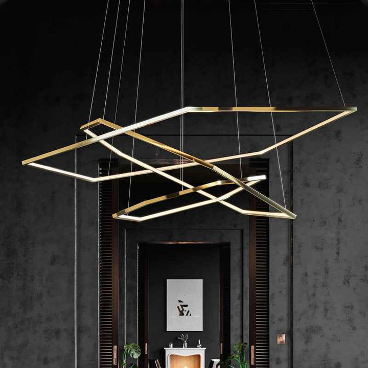 Ray Suspension Géométrique Contemporain, Métal, Doré, Salon/Chambre à Coucher - Neutralighting